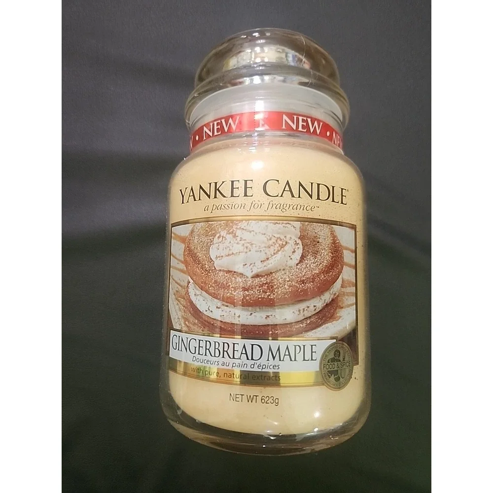 Yankee Candle Gingerbread Maple 22 Oz Large Single Wick Jar Comfort Gourmet Food